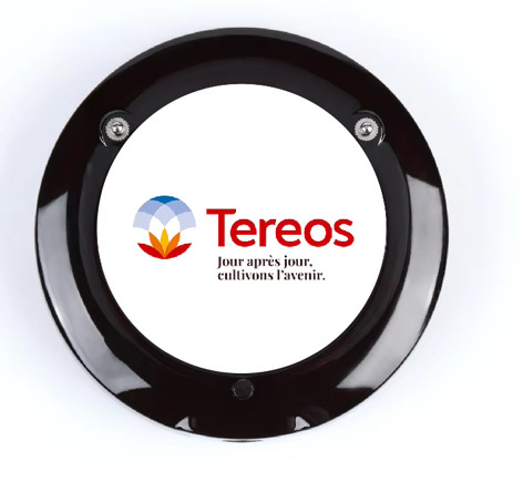 Bipeur client BuzzEet-QM personnalisé au logo Tereos « Jour après jour, cultivons l'avenir »